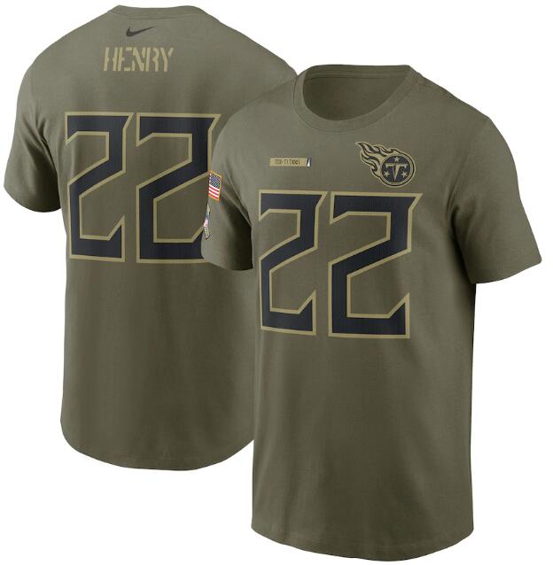 Men's Tennessee Titans #22 Derrick Henry 2021 Olive Salute To Service Legend Performance T-Shirt Men's Tennessee Titans #22 Derrick Henry 2021 Olive Salute To Service Legend Performance T-Shirt